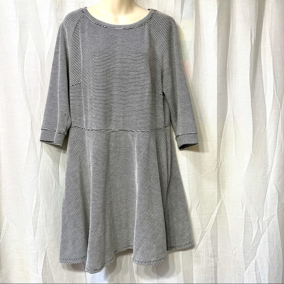 ModCloth Lace&Mesh Textured Black White Plus Dress - Picture 1 of 9